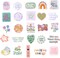 100PCS Cute Preppy Stickers Pink Motivational Vinyl Waterproof Sticker